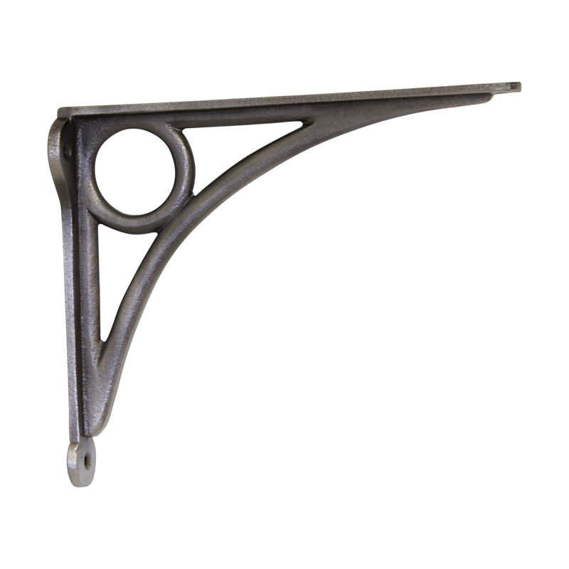 Équerre de tablette en fer, Nickel antique
