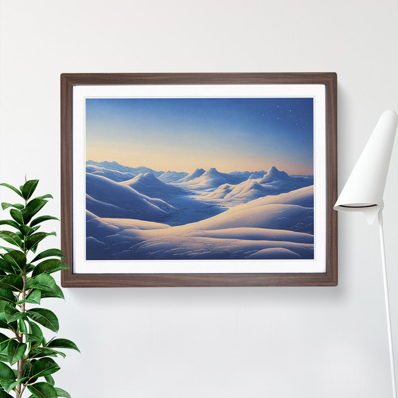 Winter Sunrise Mountains Vol.1 - Framed Print, 25cm H x 34cm W x 2cm D, Walnut Framed