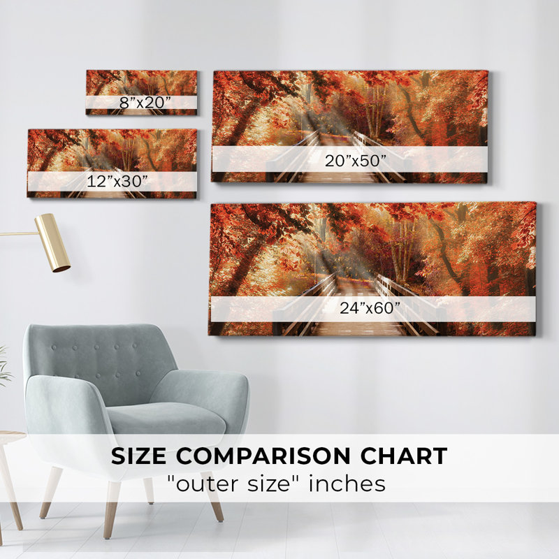 " Autumn Bridge ", 20" H x 50" W x 1.5" D