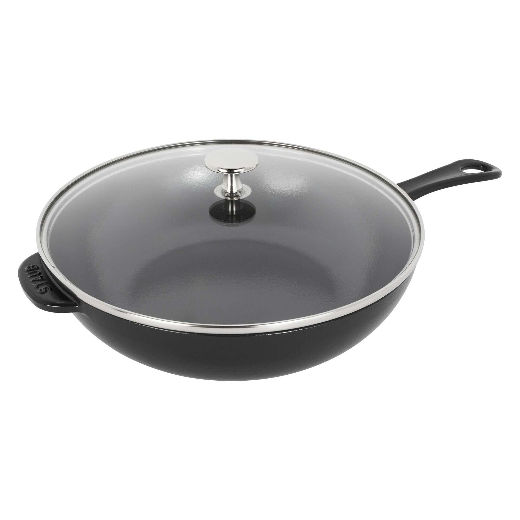 Staub Enameled Cast Iron Daily Pan with Glass Lid in Graphite Grey