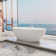 65" x 30" Freestanding Solid Surface Soaking Bathtub with Pop-Up Drain & Overflow, CUPC Certified, Elegant Design for Modern Bathrooms