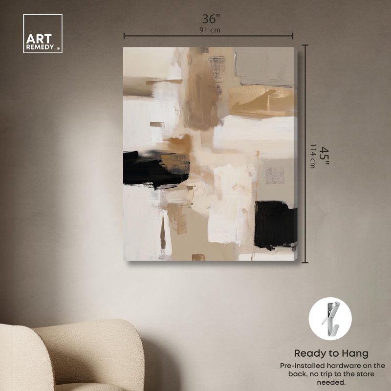 Toile ombragée II, art bohème neutre par Art Remedy, H 45 po x l 36 po, Gallery Wrapped