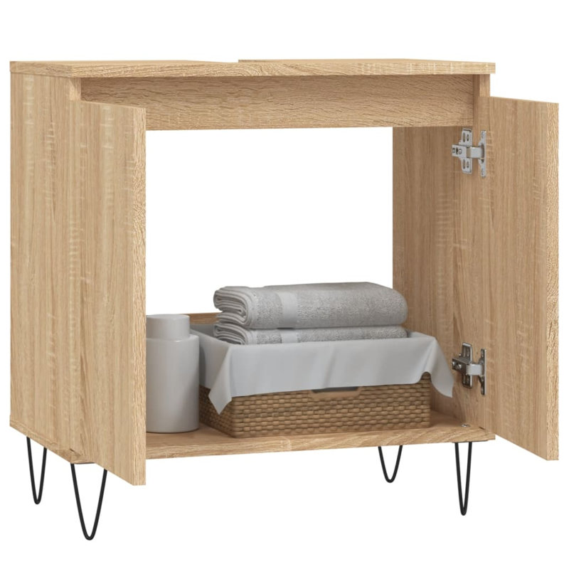 Obadiah Floor Mounted Bathroom Cabinet, Sonoma Oak