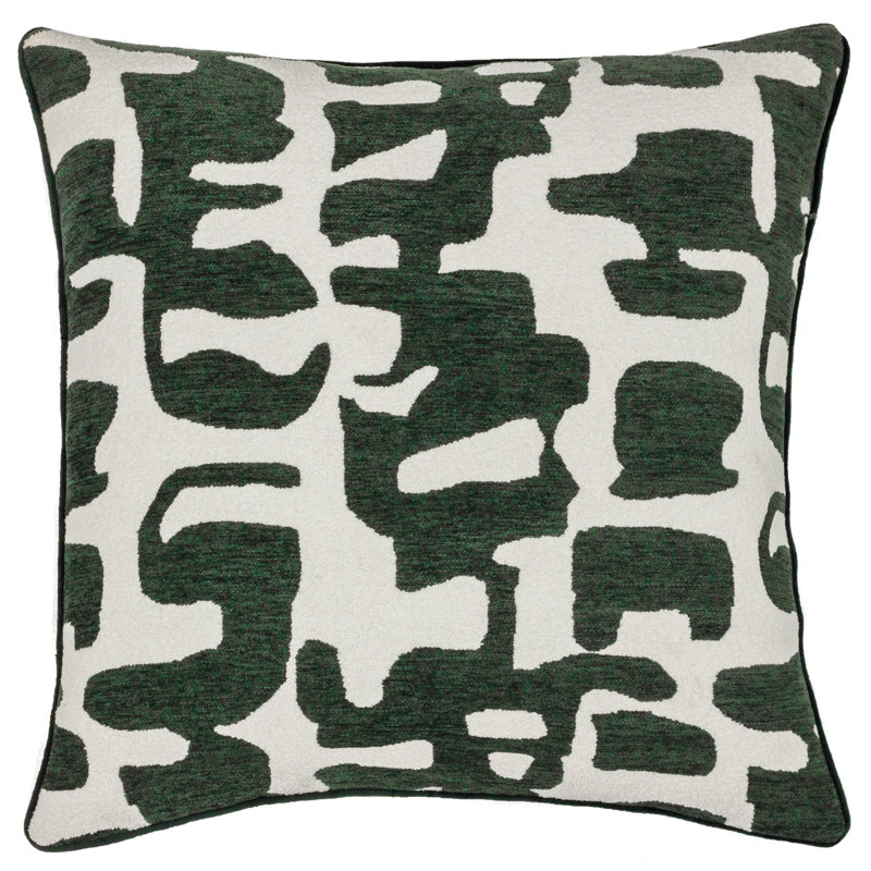 Caval Geometric Square Throw Cushion, Green