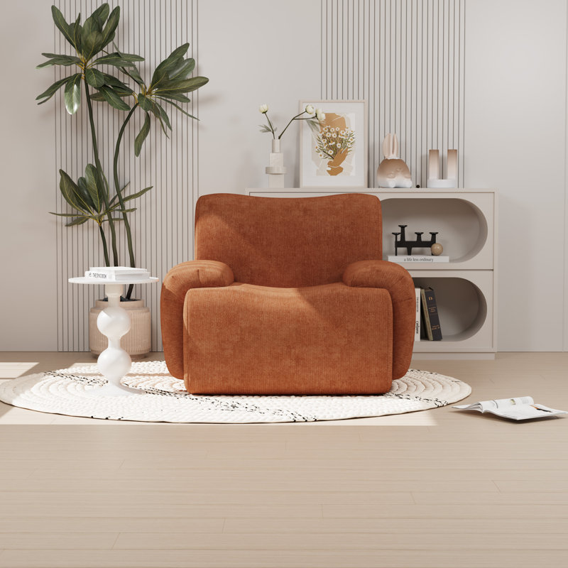 42" W Foam-Filled Upholstered Accent Armchair, Orange