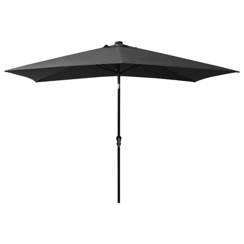 Parasol de jardin vidaXL, polyester anthracite, acier thermolaqué, Gris anthracite
