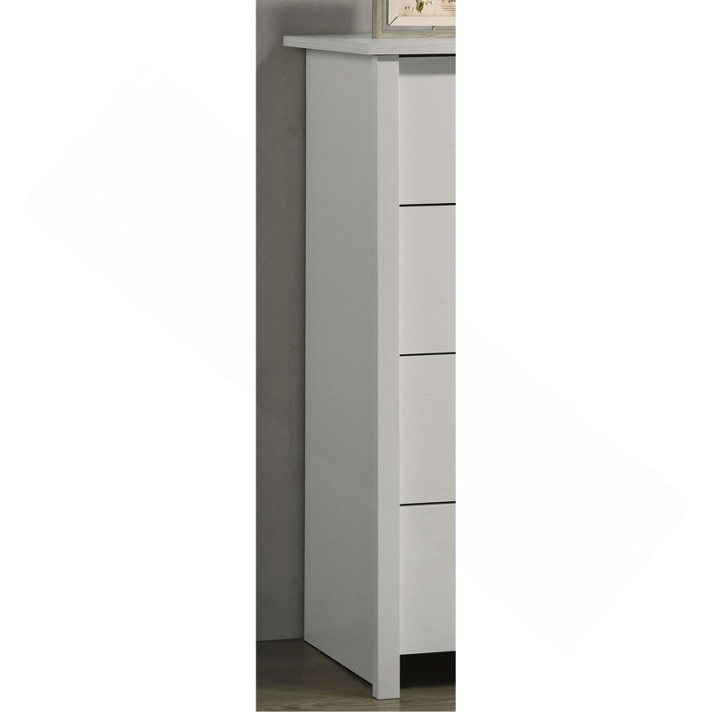 Commode 4 tiroirs avec poignées, Blanc