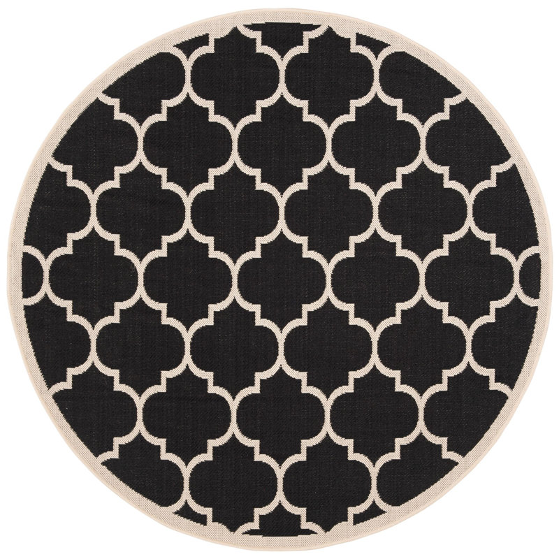 Herefordshire Performance Geometric Indoor/Outdoor Area Rug, Round 6'7"