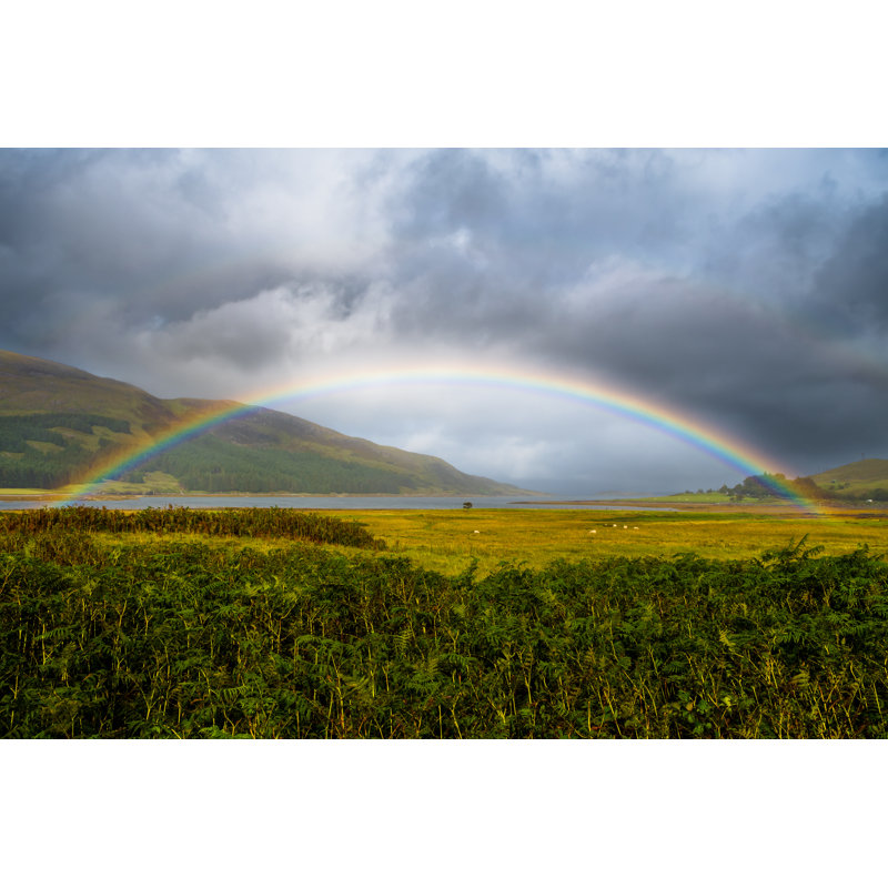 Hafwen Colorful Rainbow Over Fresh Pasture - Wrapped Canvas Print, 30cm H x 46cm W x 3.8cm D