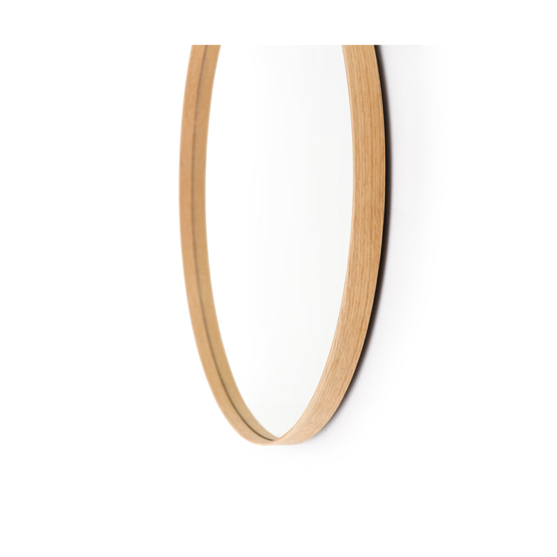 Round Wall Mirror, Brown, 26" x 26"