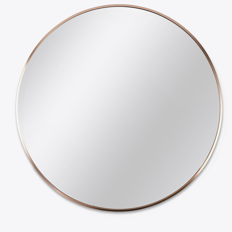 Miroir rond en métal, Doré, 36 po x 36 po