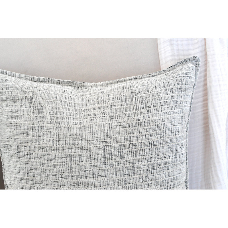 Ensemble de 2 housses de coussin en chenille à texture douce, Carré 22 po, Blanc, Housse de coussin seulement - sans coussin