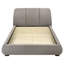 Grand lit plateforme tapissier Taupe