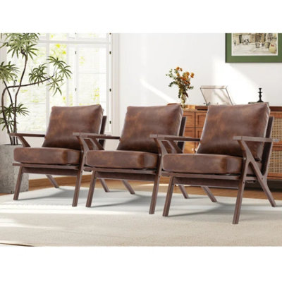 Fauteuil en similicuir avec structure en bois massif Joichiro 