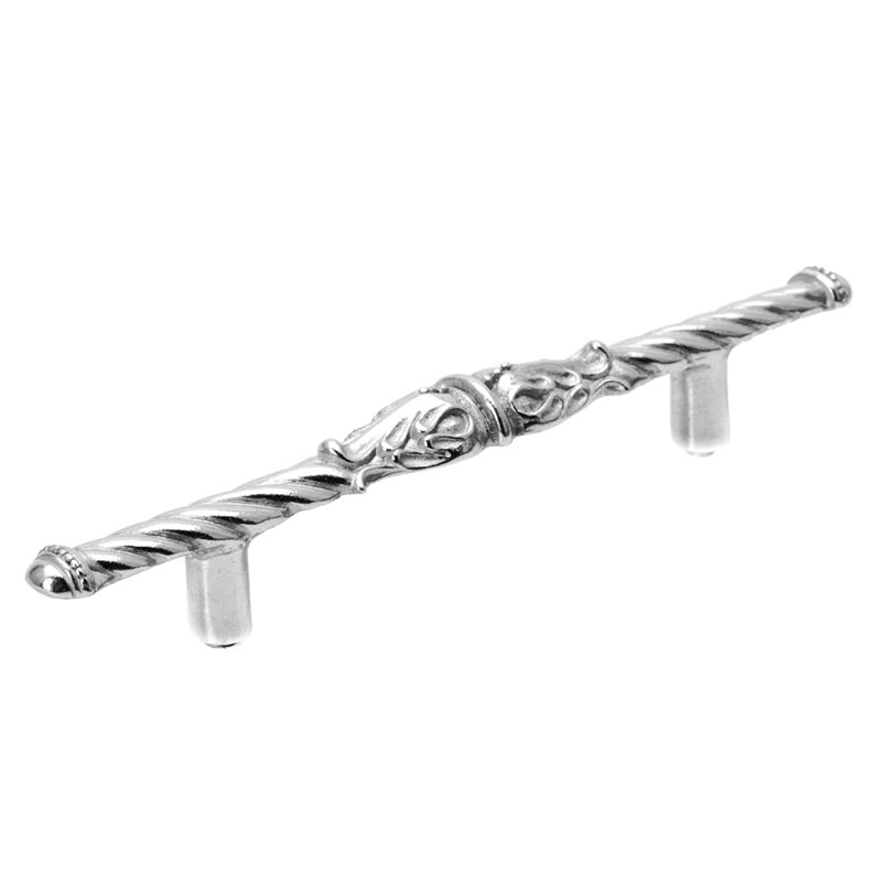 Acanthus 3 inches c.c. pull Romanesque style in Gilded Mercury, 4", Chrome