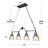 4-Light Dimmable  Modern Linear Pendant Light with Seeded Glass, in Brushed Antique Silver for Dining Room