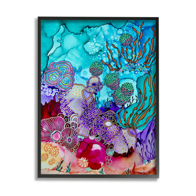 Az-950-Framed " Modern Coral Reef " by Amy Tieman