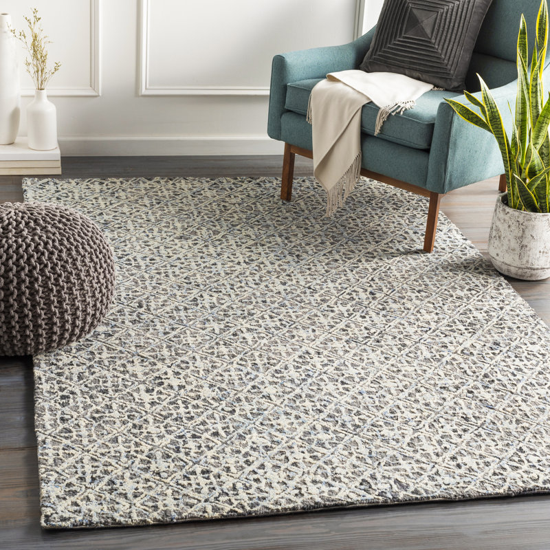 Avon Hand Tufted Wool Oriental Area Rug, Rectangle 8' x 10'