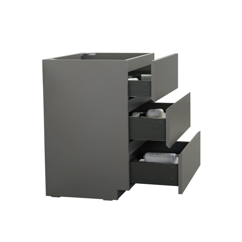 Alice-30W-201, armoire murale SANS lavabo, couleur blanche, avec deux tiroirs, Gris