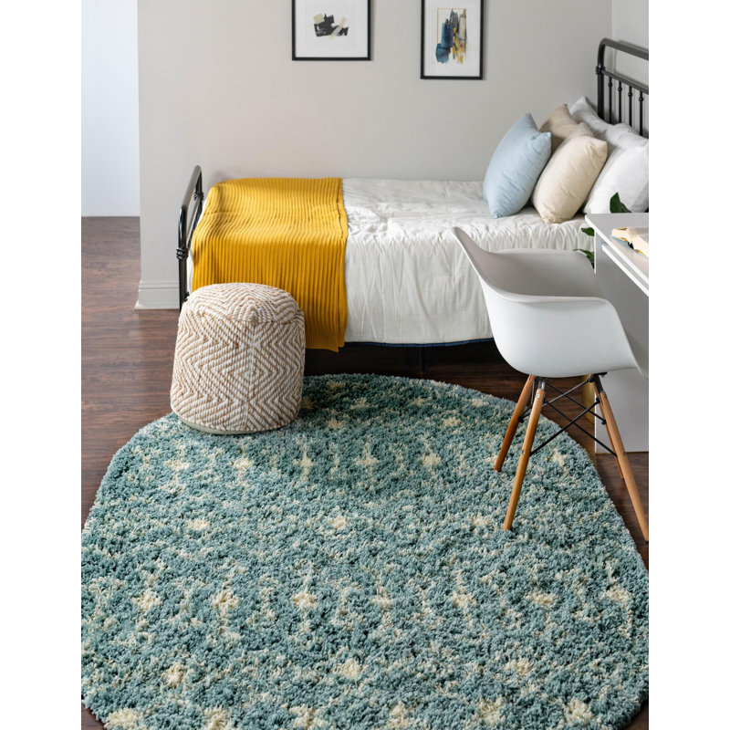 Griego Geometric Indoor Rug, Oval 7'10" x 10'