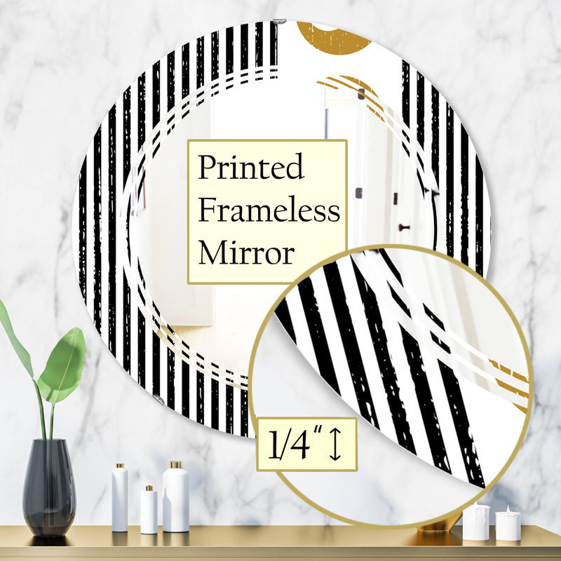 Miroir mural à motif géométrique en forme de filet i moderne triple c, 31,5 po x 31,5 po