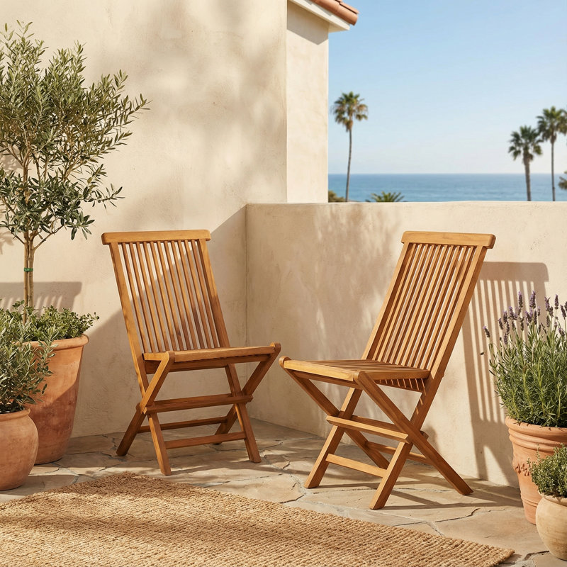 Chaise de patio pliante en teck Pellerin