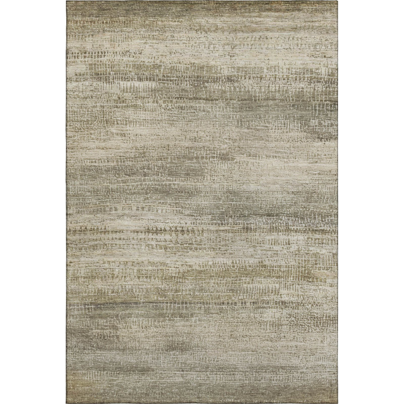 Premium Machine Washable Mayfield AMF2089 Abstract Rug, Taupe, 5' x 7'6"
