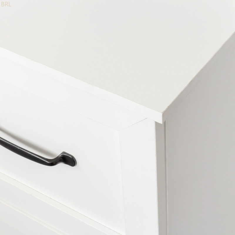 Bureau d'ordinateur à domicile avec huche, finition antique, Blanc