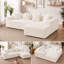 3 Seater Corduroy Sofa & Chaise-985689584-985689597