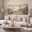 Ensemble de 3 tableaux sur toile représentant des paysages de montagne, parfaits pour décorer le salon, la chambre à coucher ou la maison.-129393737