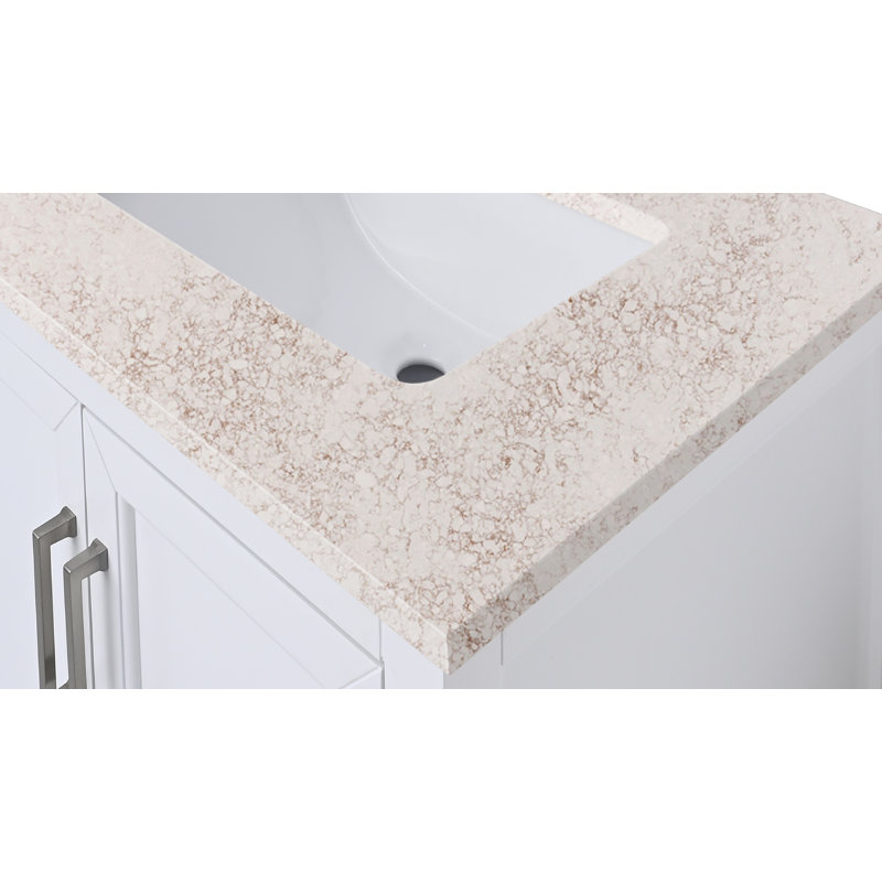 25'' Quartz Single Bathroom Vanity Top with Sink, Alluring