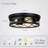 3-Light Matte Black Farmhouse Flush Mount Ceiling Light-2 Pack