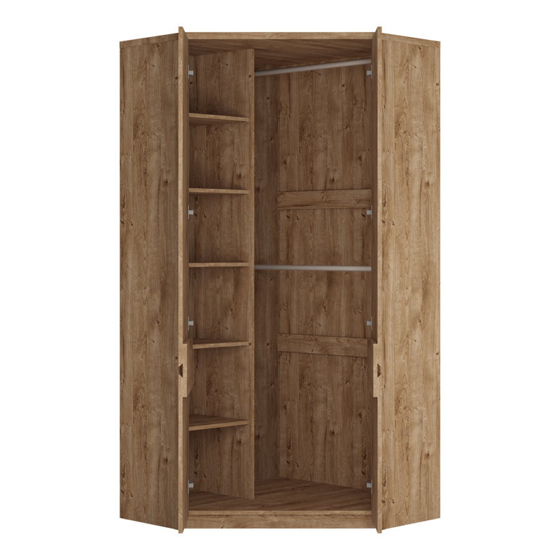 Hosia Manufactured Wood Wardrobe, Golden Ribbeck Oak