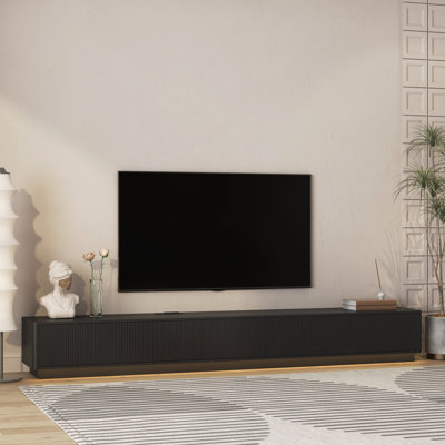 Modern 98.43" Large TV Stand with LED Lights, Media Cabinet with Storage for Living Room