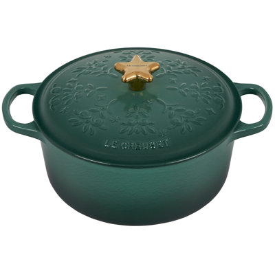 Le Creuset Noel Collection 4.5 Qt Round Cast Iron Oven with Embossed Tree