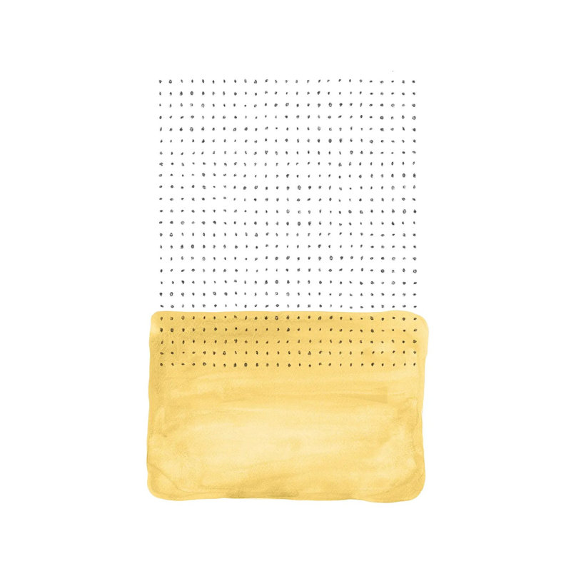 «Abstract Mustard Watercolor and Points - Reproduction d'art sur toile tendue, H 18 po x l 12 po x 1,5 po