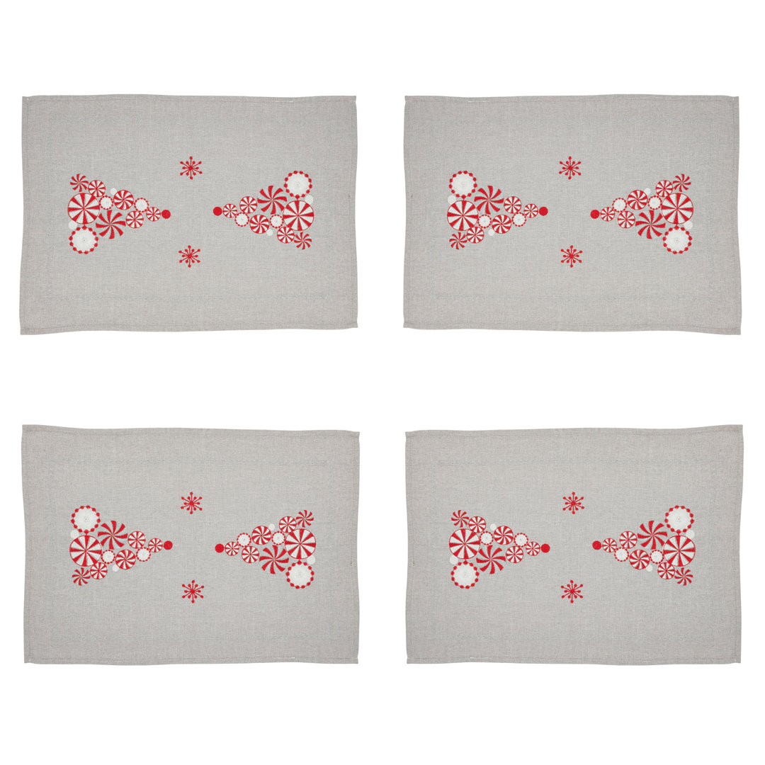 Araminta Collection Polyester No Pattern Rectangle Placemat (Set of 4) Saro