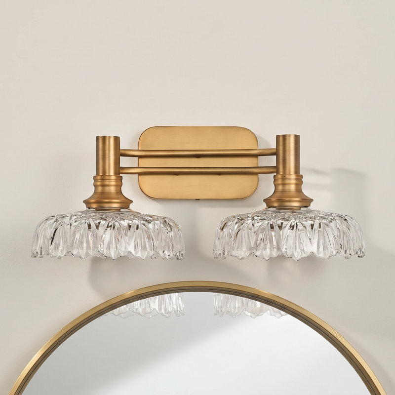 21.06-inch Bathroom Light Fixture, Copper-Finish Vanity Light, UL Certified, Clear