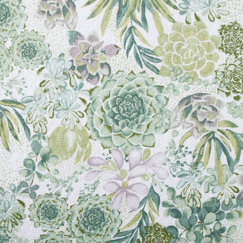 Martha Stewart Succulents Kitchen Towel Set 2-Pack 16"X28", Green/Purple/Yellow/White