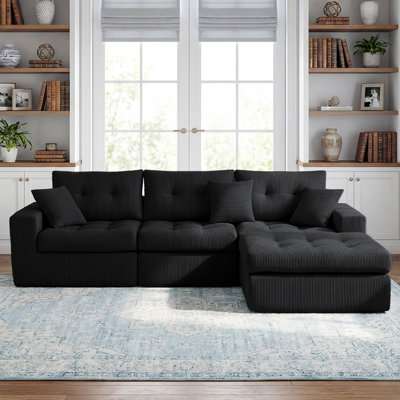 No-Assembly Required Convertible Sofa for Living Room, Apartment, Guest Room