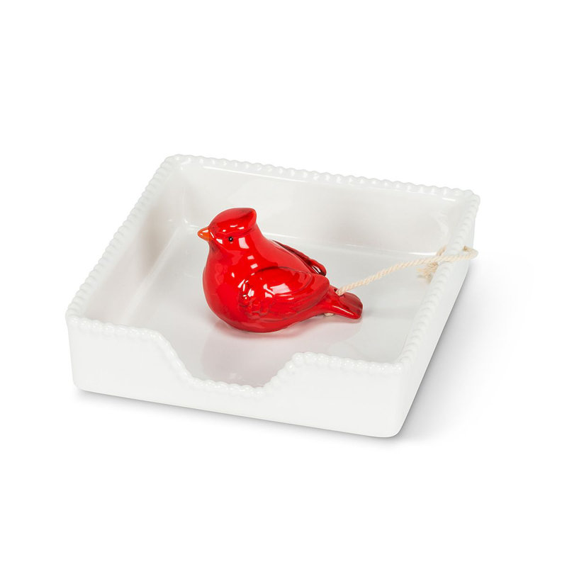Ceramic / Porcelain Flat Napkin Holder, 5.5" H x 5.5" W x 2" D