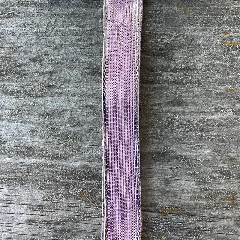 5/8 po X25Yds bleu clair avec ruban métallique argenté lustré, Pink