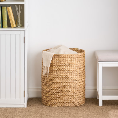 Judas Water Hyacinth Woven Full Oval Brown Laundry Hamper