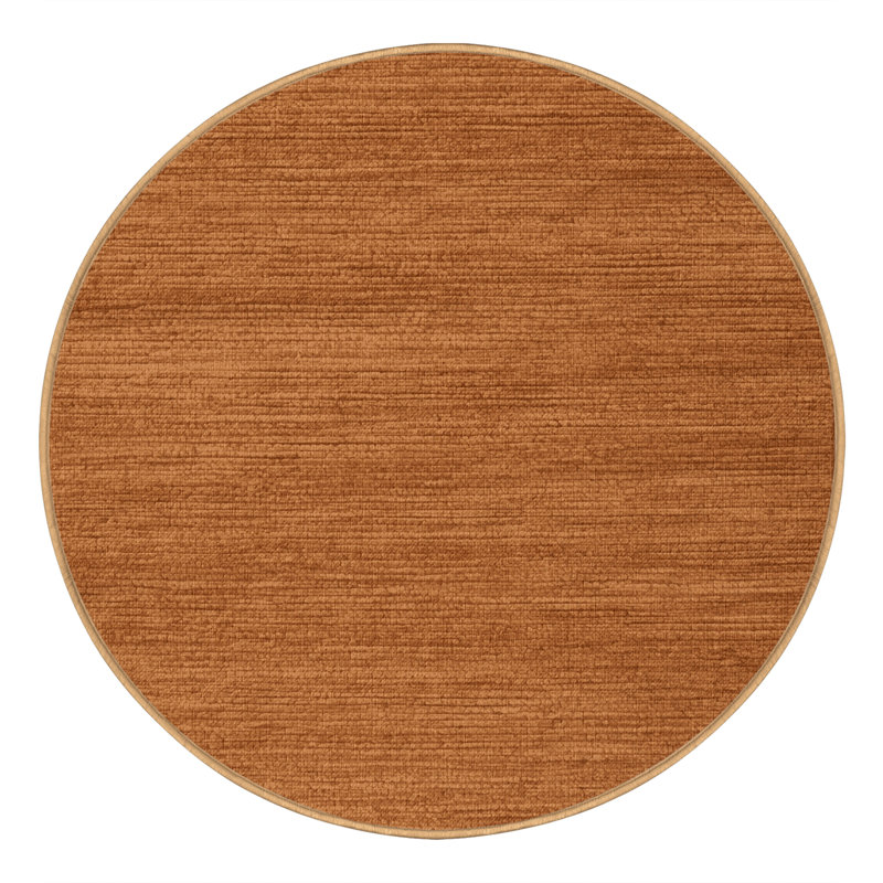 Tapis brun uni lavable à la machine, Rond 5 pi