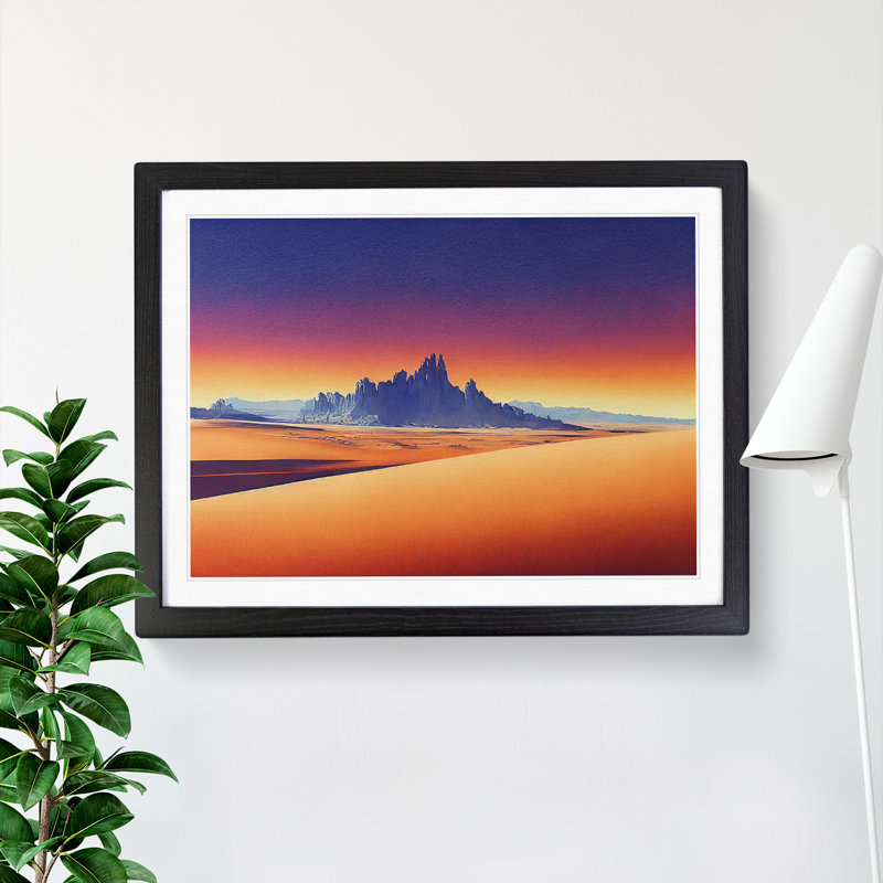 Desert View Vol.3 - Single Picture Frame Painting, Black, 46cm H x 64cm W x 2cm D