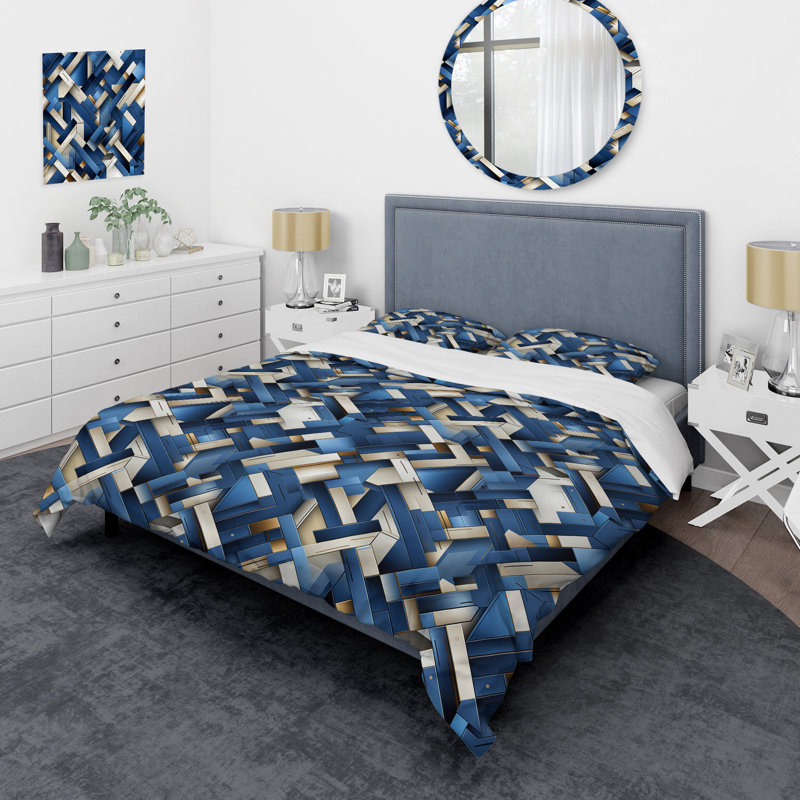 Ensemble de housse de couette Urban Cobalt, Housse de couette pour très grand lit et 2 très