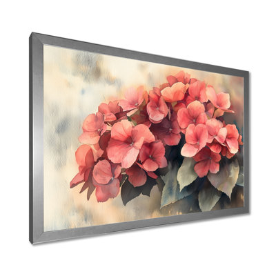 Jaalen Red Hydrangeas In The Evening Breeze I - Hydrangea Wall Art