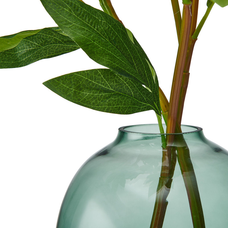 Elements Artificial Peonies In Vase, 21 Inch