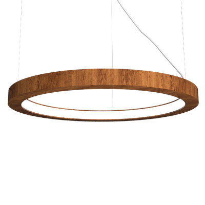 Wood Dimmable LED Drum Chandelier