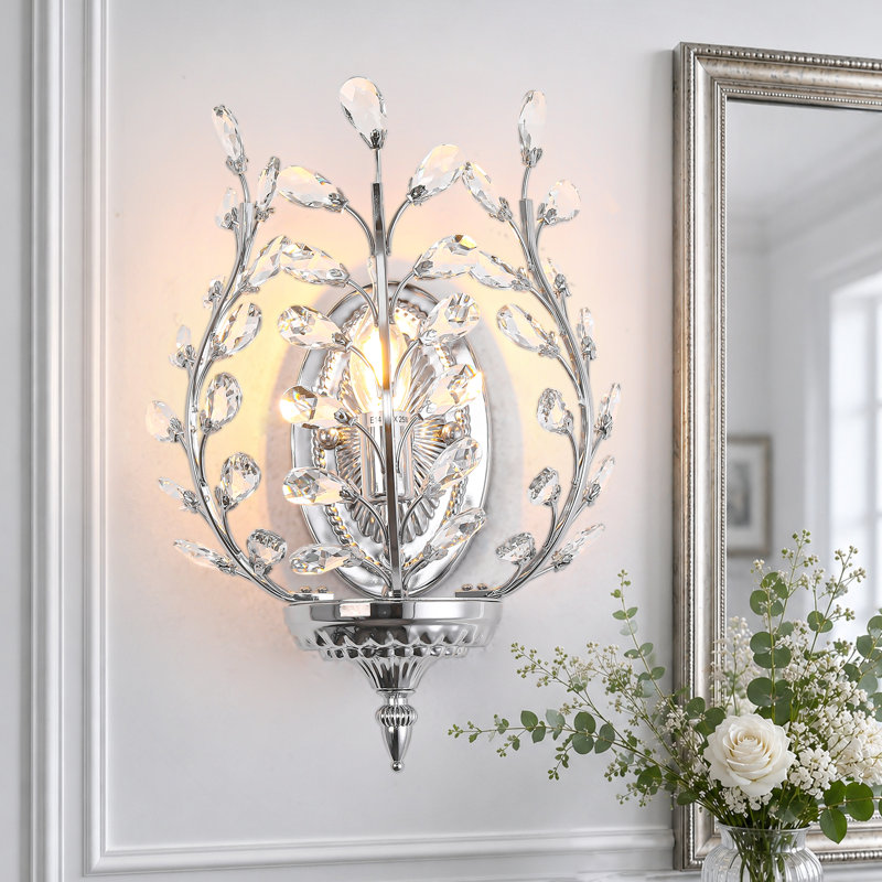 Applique murale en acier cristal, Chrome